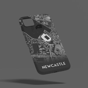 Stade de Newcastle - Étui pour téléphone, iPhone, Samsung, Google Pixel, cadeau pour lui, cadeau pour papa, cadeau pour fils, cadeau Newcastle, design de carte