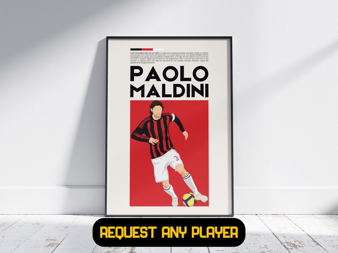 PAOLO MALDINI POSTER Milan Io leggo Squadra Mia la mia rivista! 62,5x42
