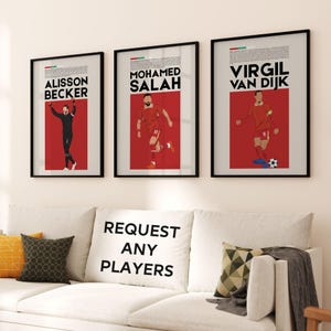 Conjunto de presente do Liverpool - Presente de pôsteres de futebol, presente para filho/filha, pacote de pôsteres do Liverpool, pôsteres emoldurados em tela