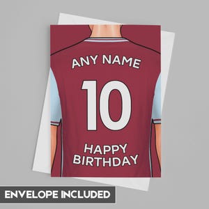 West Ham-verjaardagskaart | Gepersonaliseerde verjaardagskaart West Ham | Vaderdag, Moederdag | Verjaardagsideeën voor voetbalfans 2024