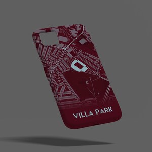 Stade Aston Villa - Coque de portable, iPhone, Samsung, Google Pixel, cadeau pour lui, cadeau pour papa, cadeau pour fils, cadeau Aston Villa, design de carte