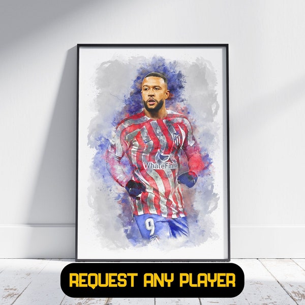Memphis Depay Atlético Madrid - Football Poster Gift, Gift For Him/Her, Atlético Gift