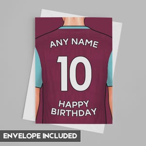 Cartão de aniversário de Burnley | Cartão de aniversário personalizado de Burnley | Dia dos pais, Dia das mães | Ideias de aniversário para fãs de futebol 2024