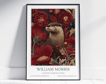 Otter William Morris Wall Art: Vintage Poster, Floral Art Print