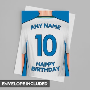 Leeds Geburtstagskarte | Leeds personalisierte Geburtstagskarte | Vatertag, Muttertag | Fußball Fan Geburtstag Ideen 2024