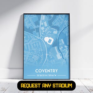 Cadeau Coventry Stadium - cadeau voetbalposter, cadeau voor hem/haar, cadeau Coventry