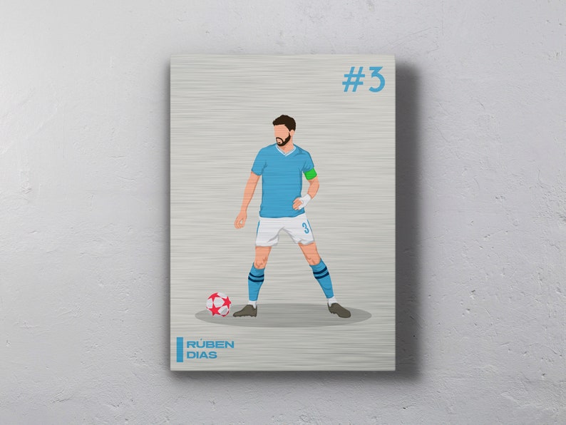 Rúben Dias Man City Football Poster Gift, Gift For Him/Her, Man City Gift image 5