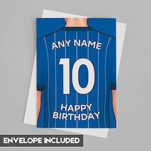 Carte d'anniversaire Ipswich | d'anniversaire personnalisée Ipswich | Fête des pères, fête des mères | Idées d'anniversaire pour les fans de football 2024