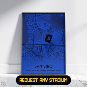 Inter Stadium-cadeau - cadeau voetbalposter, cadeau voor hem/haar, Inter-cadeau