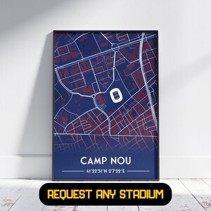 Cadeau stade de Barcelone - Cadeau poster de football, Cadeau pour lui/elle, Cadeau Barcelone