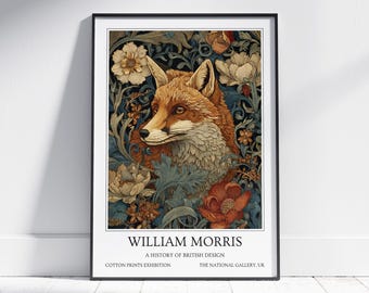 Fox William Morris Wall Art: Vintage Poster, Floral Art Print