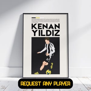 Kenan Yildiz Juventus - Regalo poster di calcio, regalo per lui/lei, regalo Juventus