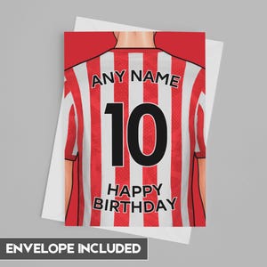 Cartão de aniversário Sunderland | Cartão de aniversário personalizado Sunderland | Dia dos pais, Dia das mães | Ideias de aniversário para fãs de futebol 2024