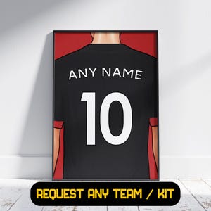 Regalo personalizado de Bournemouth: póster de fútbol, regalo para él, regalo para papá, regalo para hijo, regalo de Bournemouth
