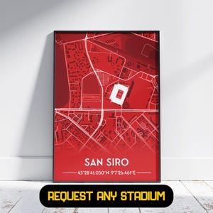 Cadeau stade de l'AC Milan - Cadeau poster de football, Cadeau pour lui/elle, Cadeau AC Milan