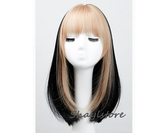 Half Black Wig Etsy Half Black Wig Etsy