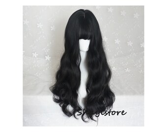 black wig etsy
