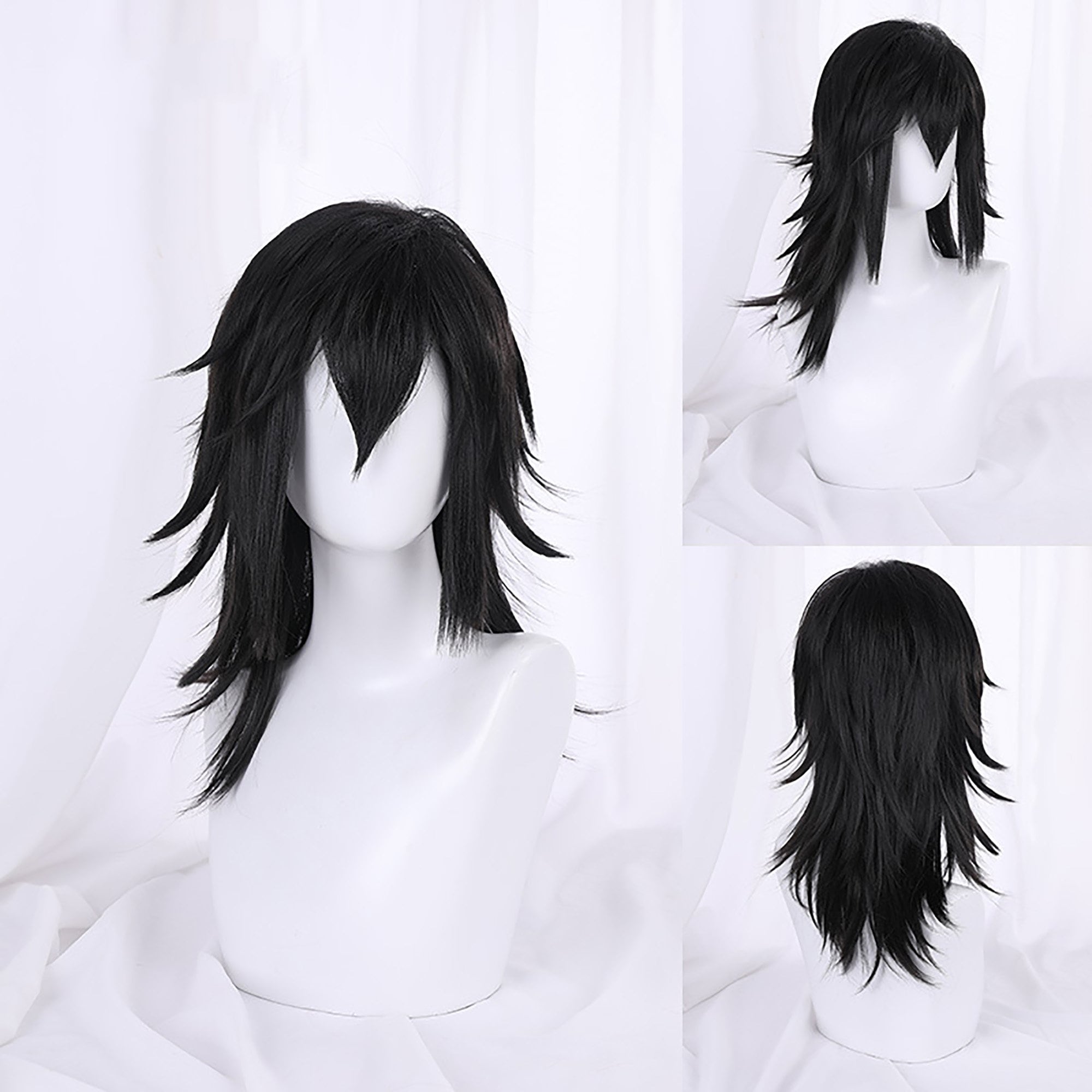 Anime Wig Natural Black Wig Long Curly Wig Cosplay Wig Etsy