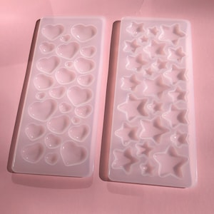 Moldes de silicona estrella y corazón, moldes de fundición de resina, UV, resina epoxi