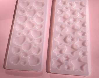 Star and heart silicone molds, resin casting moulds, UV, epoxy resin