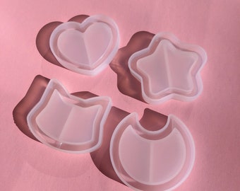 Shaker silicone mold DIY resin heart, moon, cat, star