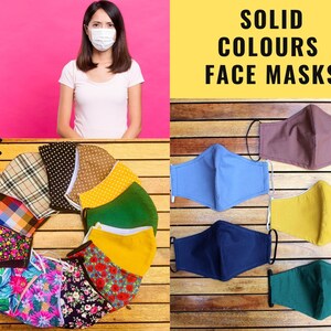 Soft Cotton Triple Layer Face Mask, Reusable Face Mask with Filter, Face Mask with a nose wire, Handmade Face Mask, Fast UK delivery