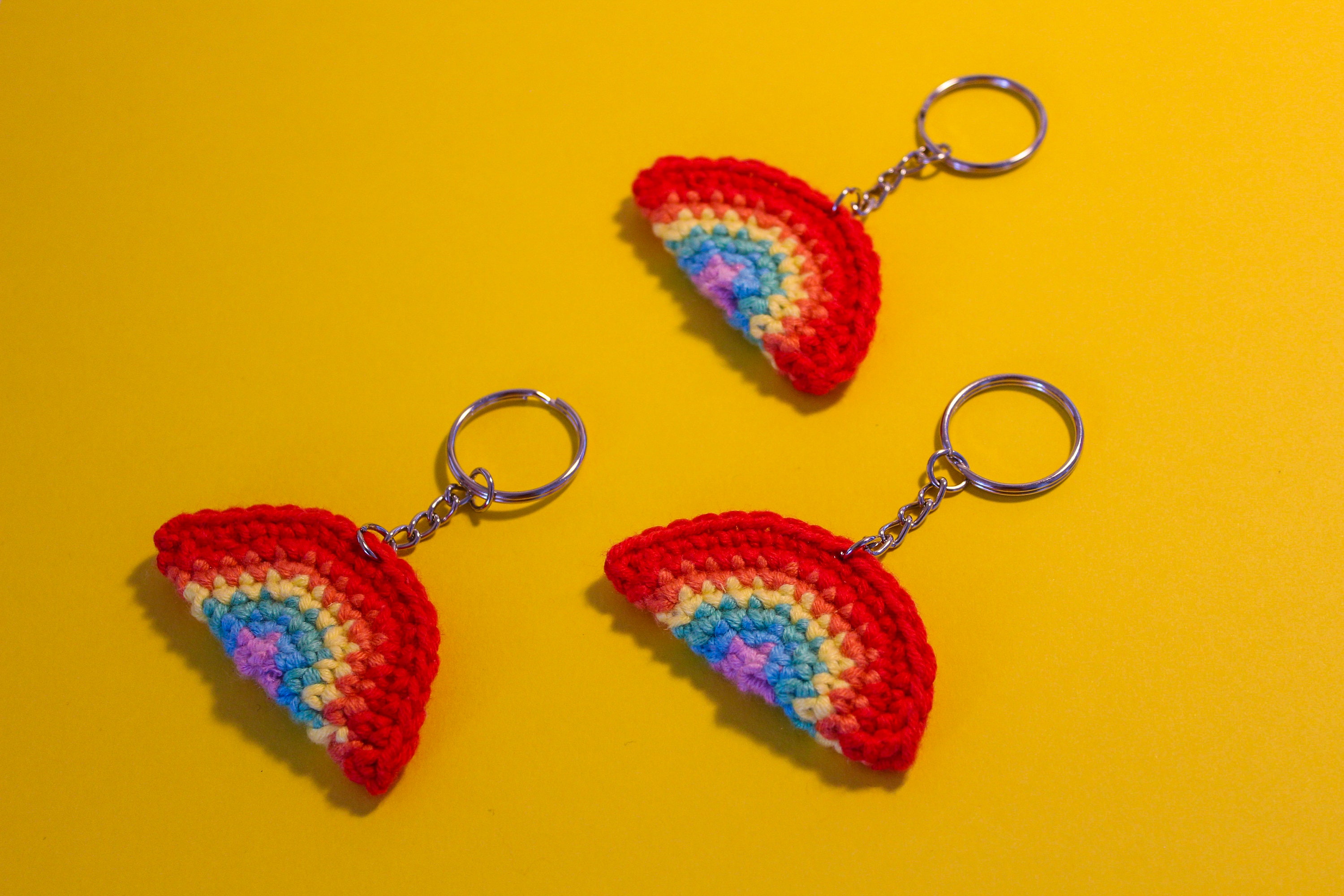 Crochet Rainbow Keyring Etsy UK