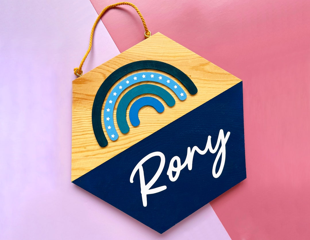 Children's Bedroom Door Sign Personalised Wooden Name Sign Kids Room