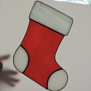LARGE Stained Glass Christmas Stocking