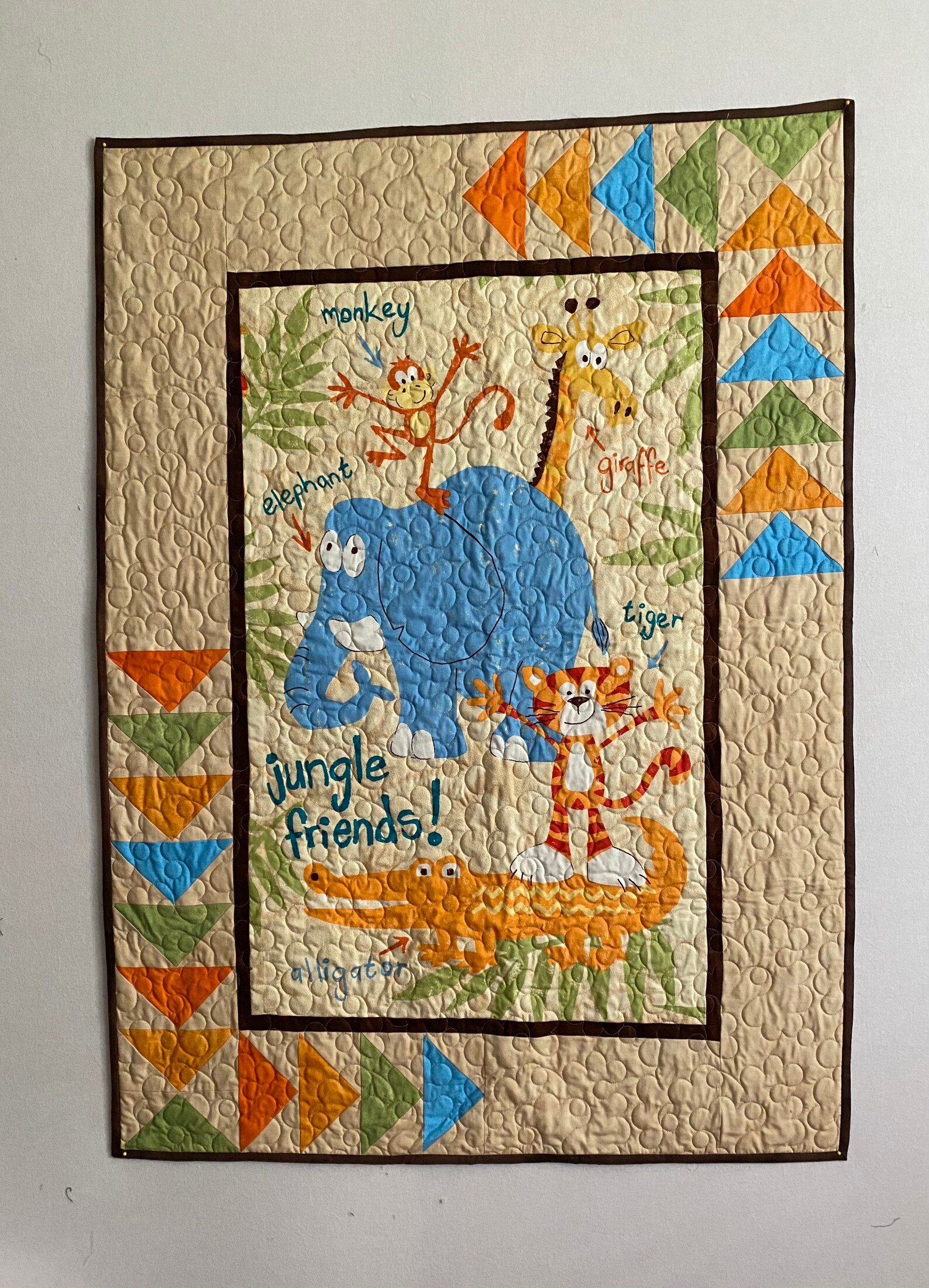 Jungle Friends Baby Quilt with Soft Minky Back Etsy