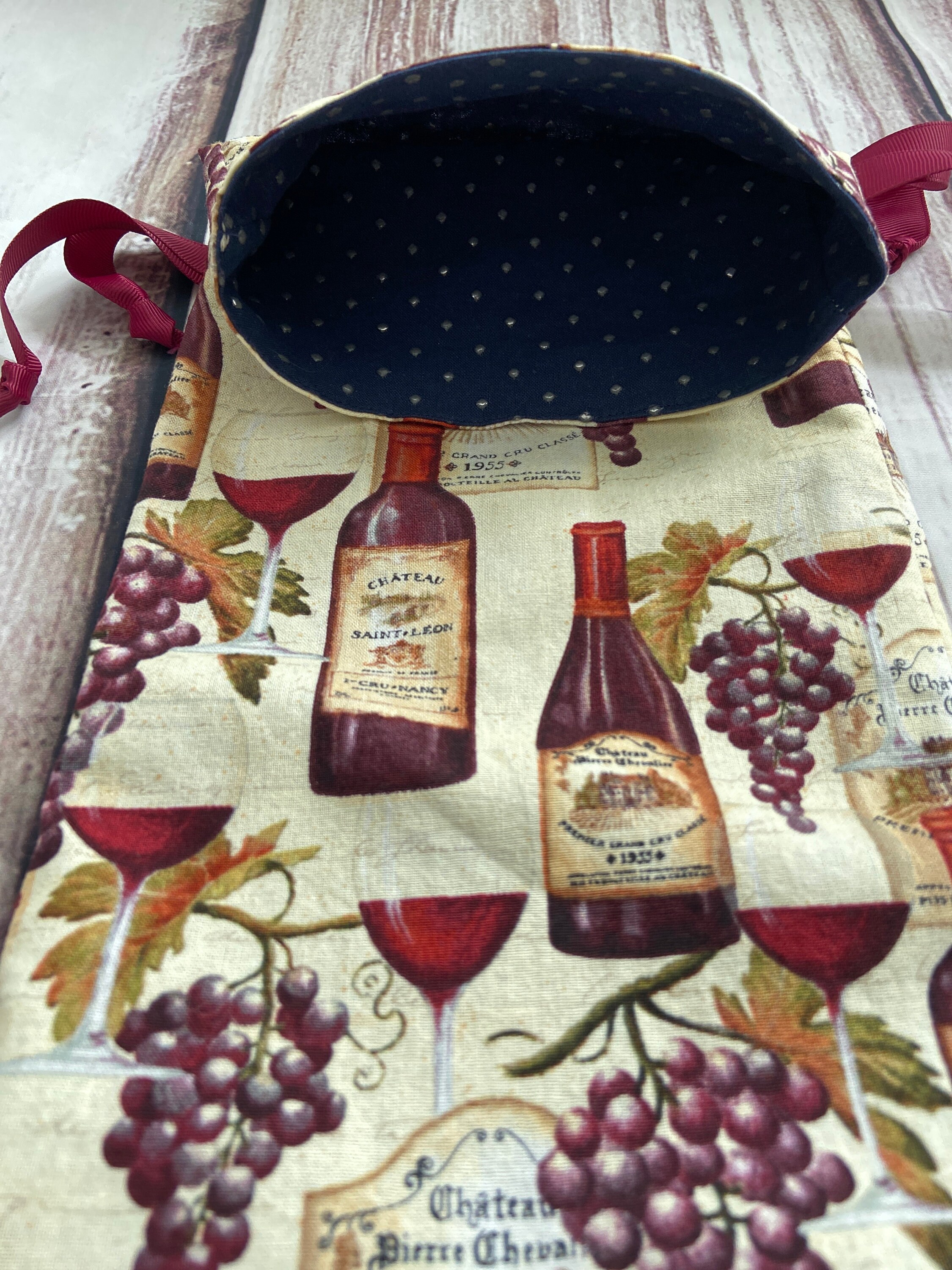Wine Gift Bag Completely Reversible Reusable Washable Etsy