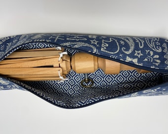 Yarn Swift Storage Case Zipper Closure & Shoulder Strap Barrel Bag Style