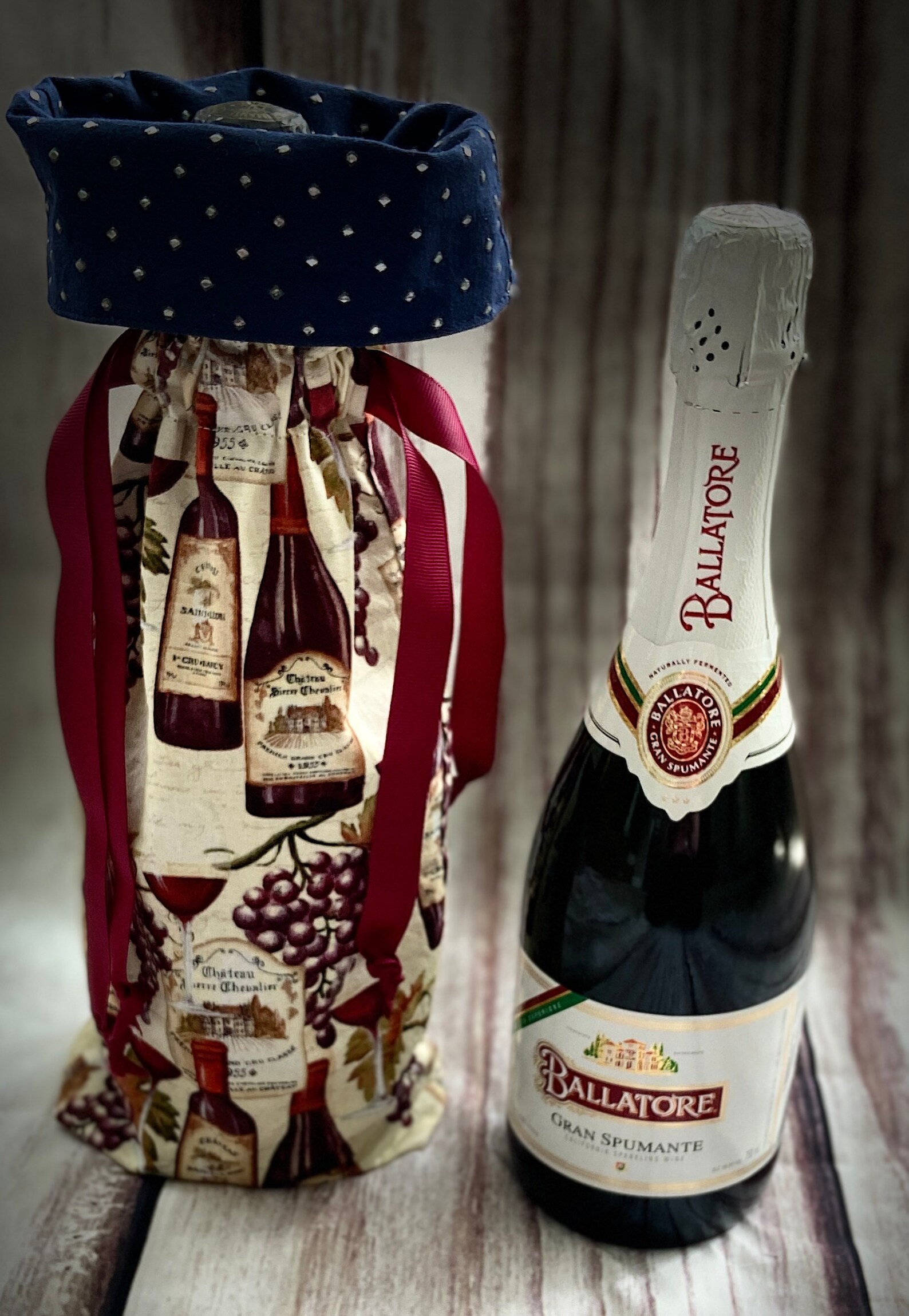 Wine Gift Bag Completely Reversible Reusable Washable Etsy