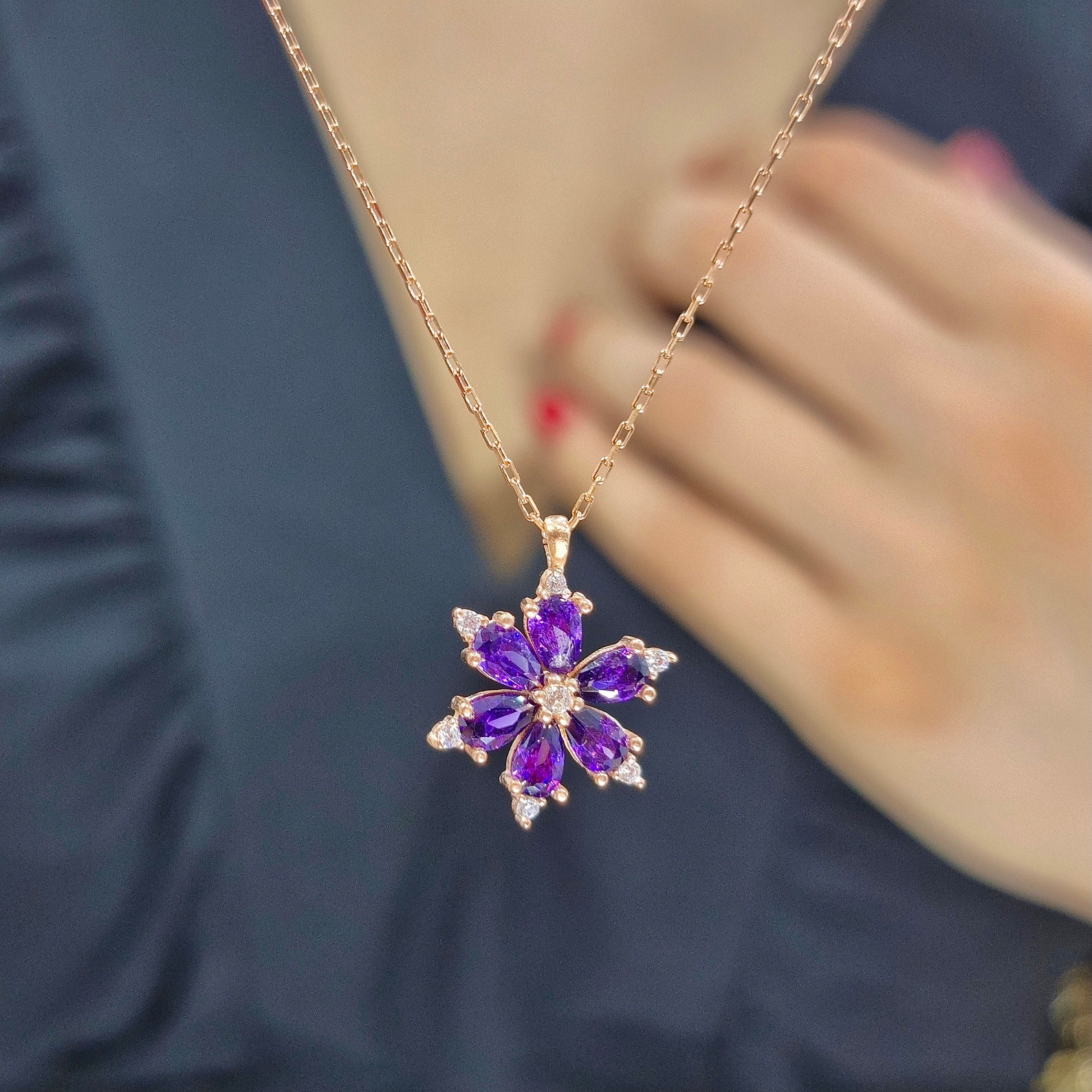 Tropfen steinfarbene Gänselkette für Frauen zierlich farbiger | Etsy