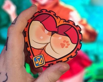 Adult Orange mystery gang Booty heart sticker