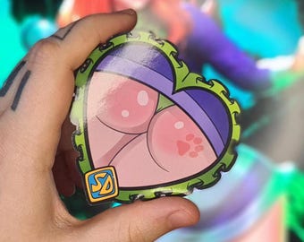 Adult Purple mystery gang Booty heart sticker
