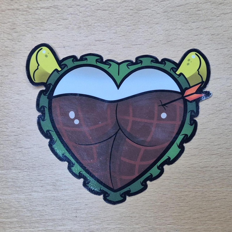Shrek Ogre Booty Heart Sticker - Etsy