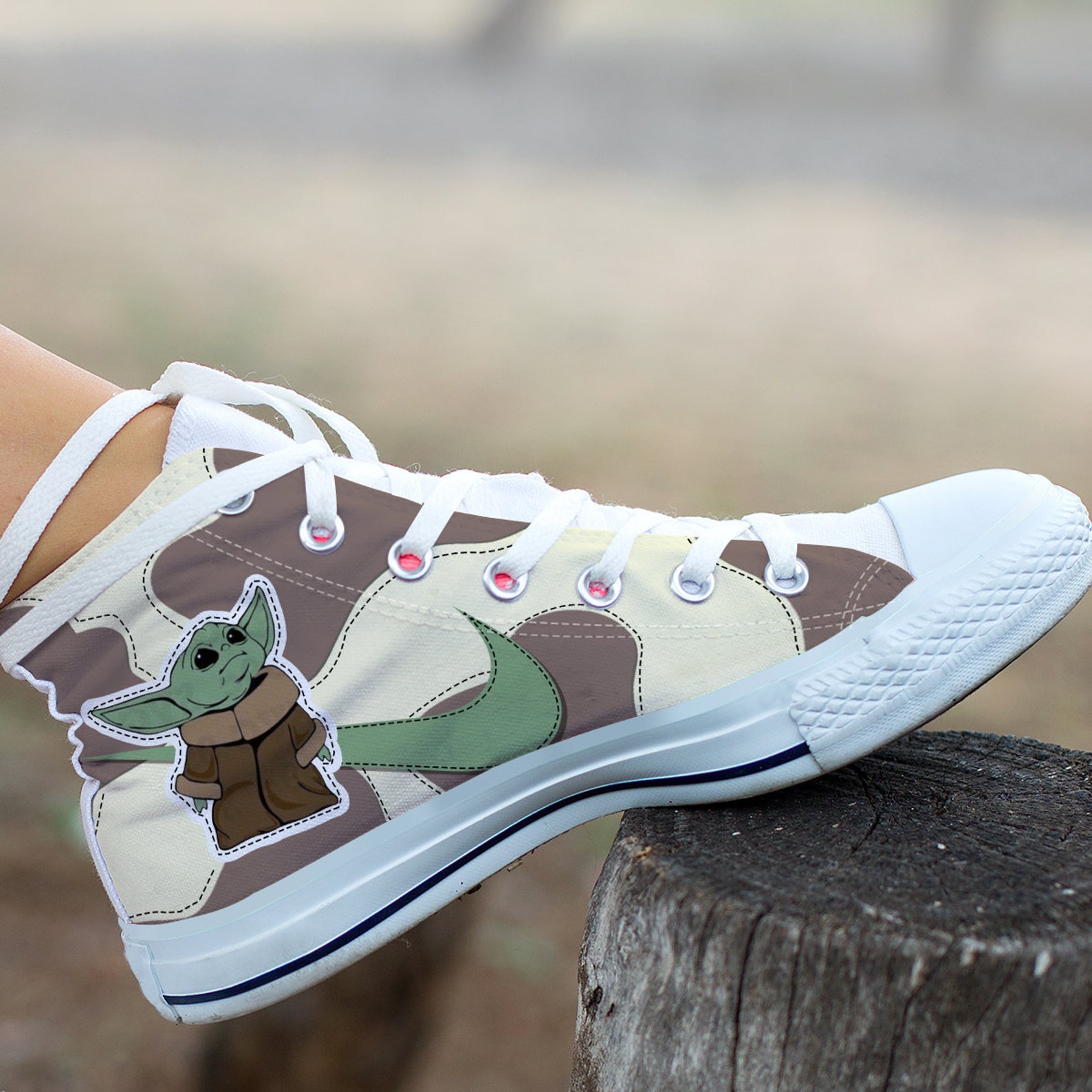 Baby Yoda Custom Shoes Star Wars Movie Hightop Yoda Hi Tops Etsy