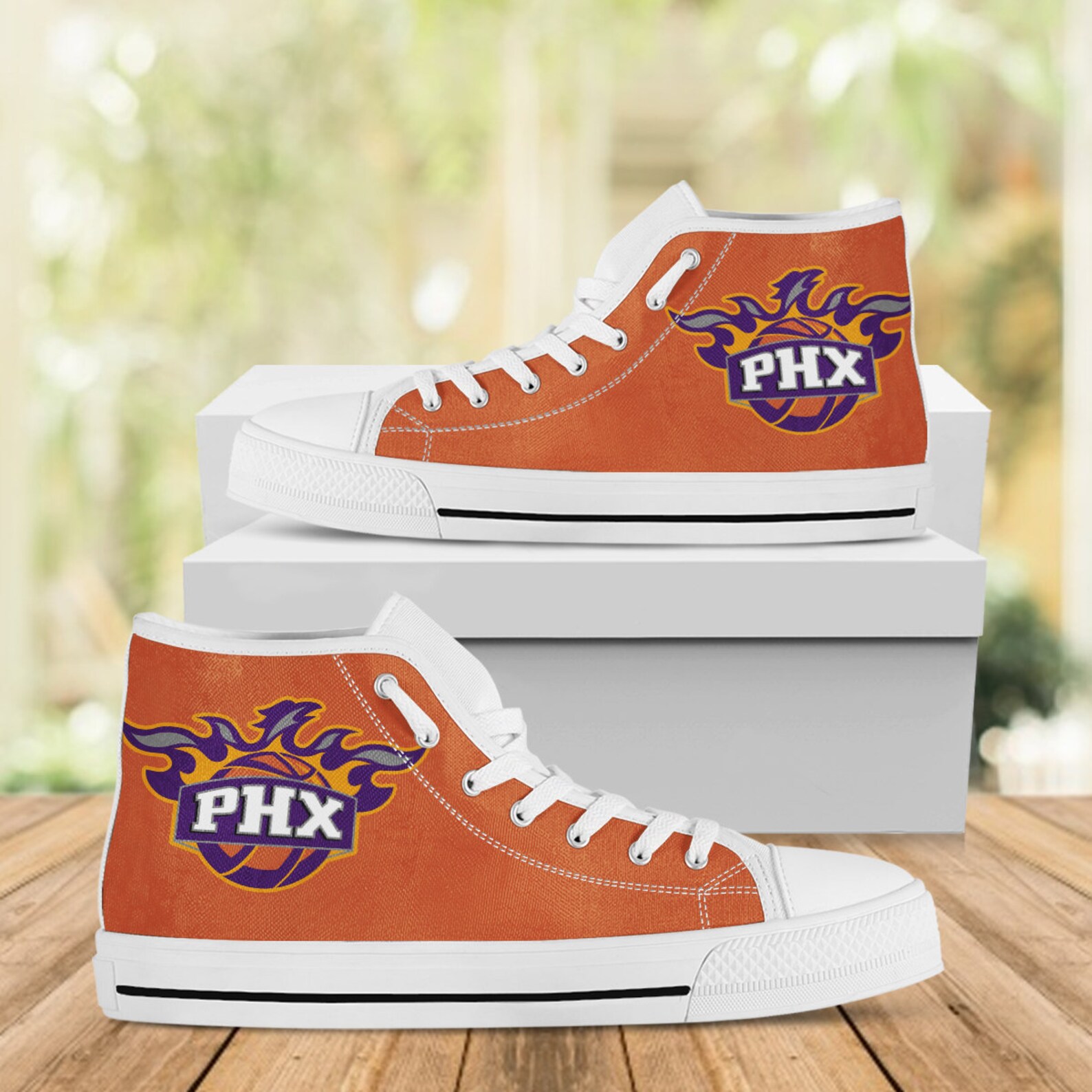 Phoenix Suns Custom Shoes Sport Hightops Hi Tops Shoes With Etsy