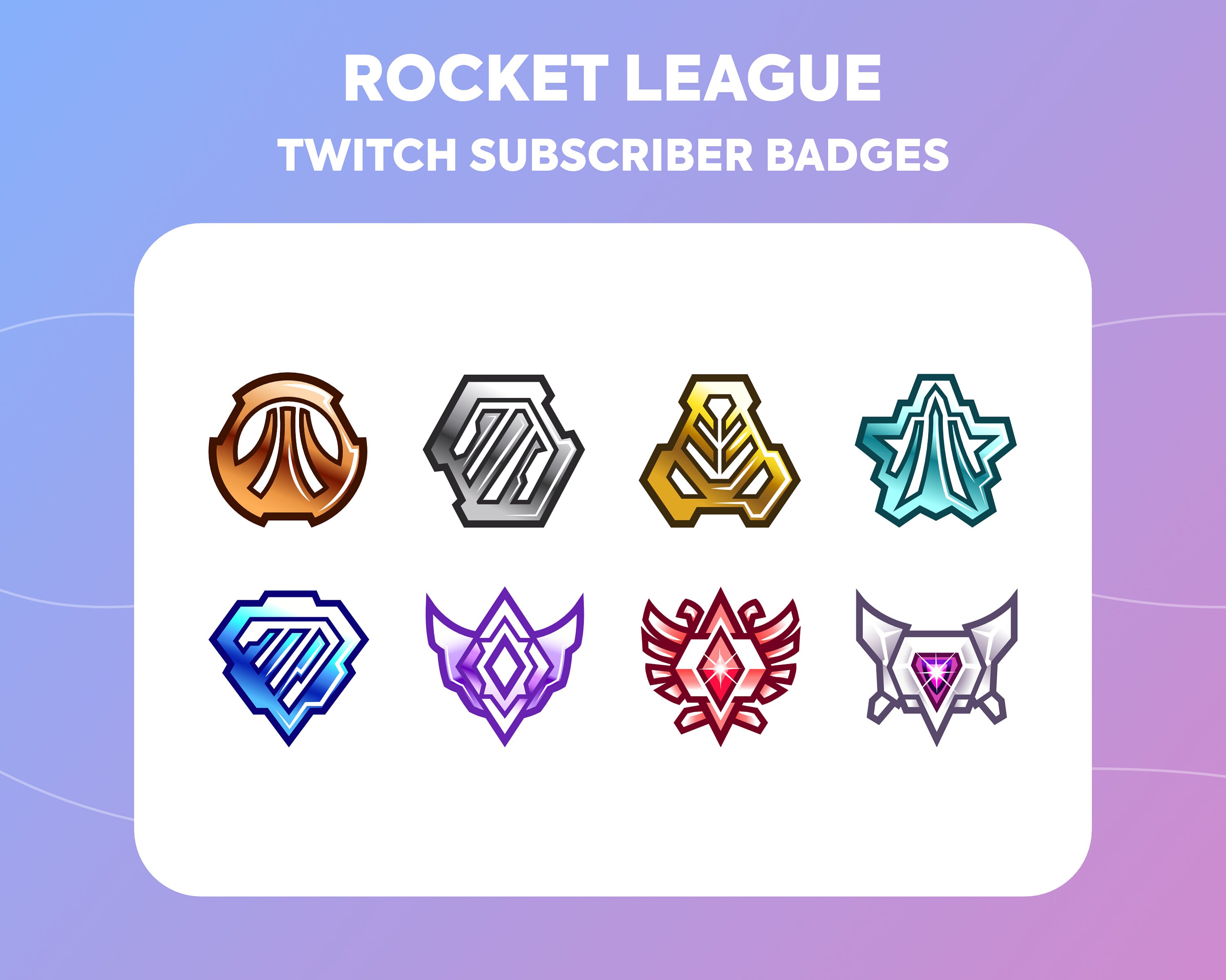 Twitch Sub Badges Cheer Bit Badges Rocket League Ranks Etsy