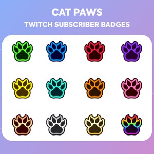 Twitch Sub Badges / Cheer Bit Badges - Cat Paws - Kitten Paws