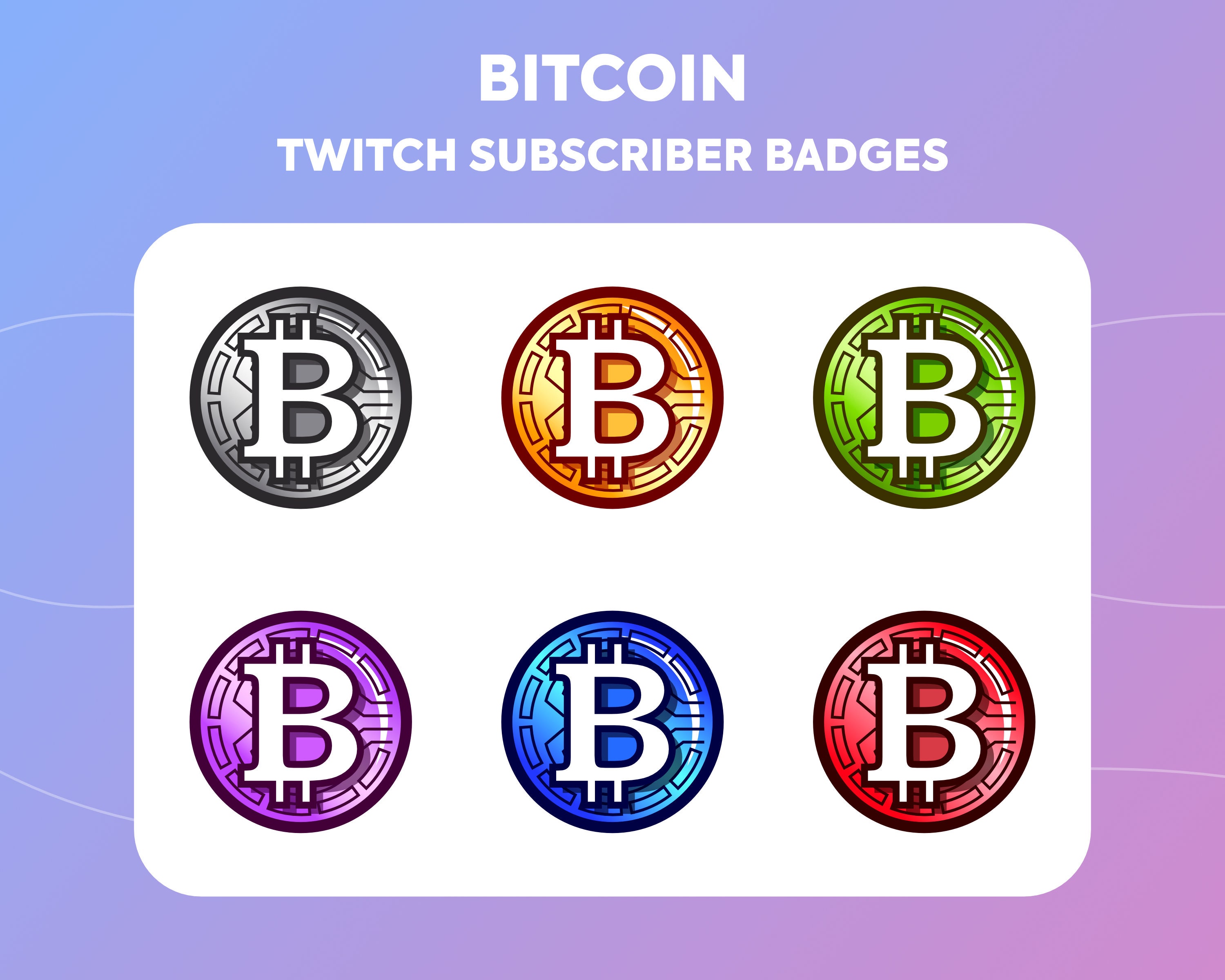 Twitch Sub Badges / Cheer Bit Badges - Bitcoin Cryptocurrency - Etsy