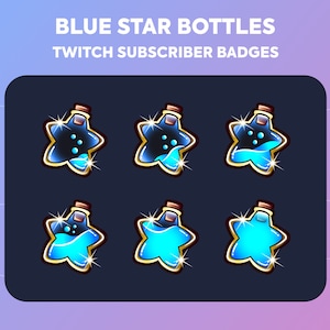 Twitch Sub Badges / Cheer Bit Badges - Blue Star Bottles