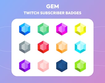 Twitch Sub Badges / Cheer Bit Badges - Gem - Diamond