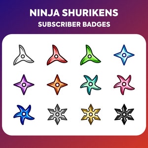 Twitch Sub Badges / Cheer Bit Badges - Ninja - Shurikens