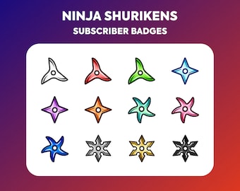 Twitch Sub Badges / Cheer Bit Badges - Ninja - Shurikens