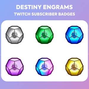 Twitch Sub Badges / Cheer Bit Badges - Destiny Engrams - Destiny 2