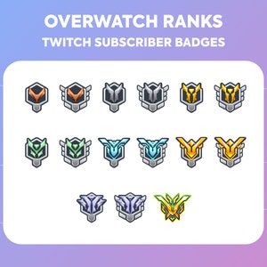 Twitch Sub Badges / Cheer Bit Badges - Overwatch Ranks - Overwatch 2