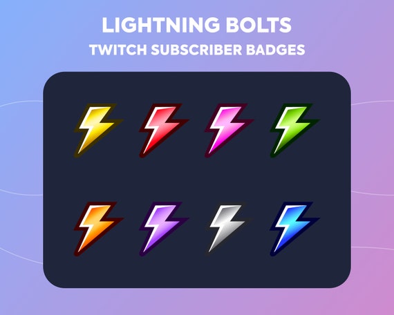 Twitch Sub Abzeichen Cheer Bit Abzeichen Lightning Bolts Etsy Osterreich