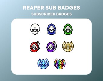Magere Hein Twitch Sub-badges – Skull Cheer Bit-badges